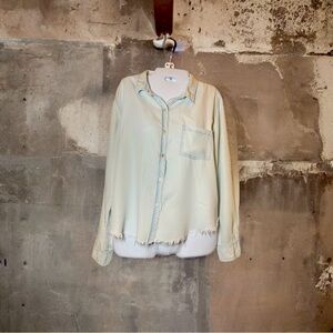 GUC Zara Women’s raw hem button up top size large